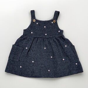 Zara Toddler Girl Knit Polka Dot Jumper Dress size 12–18 months Brown/Pink